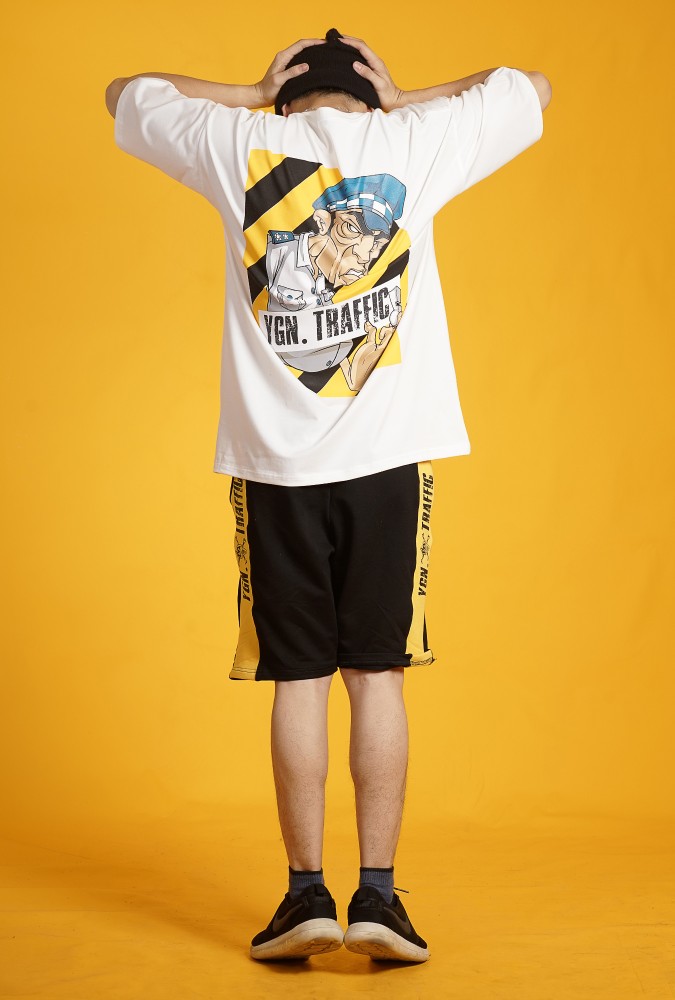 Ygn Traffic Police Oversized T-Shirt Boy (White)